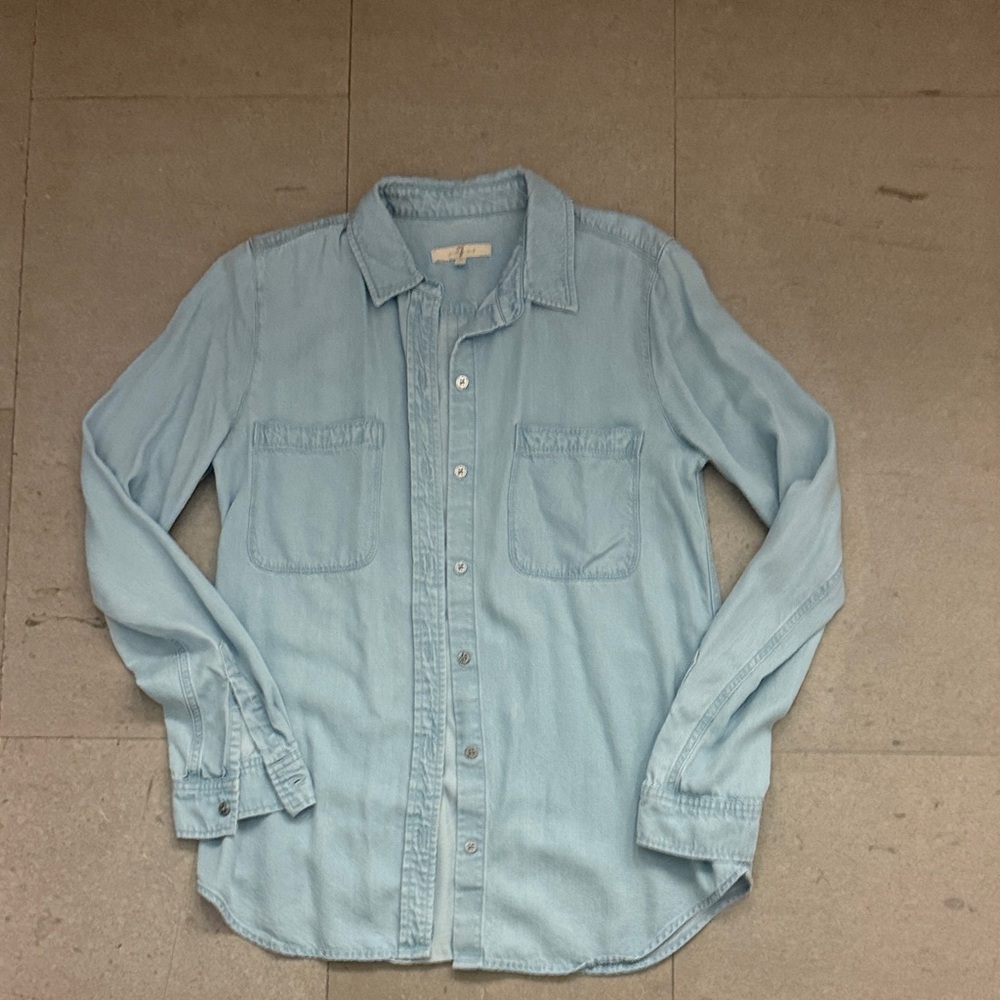 7 for all mankind denim lyocel shirt